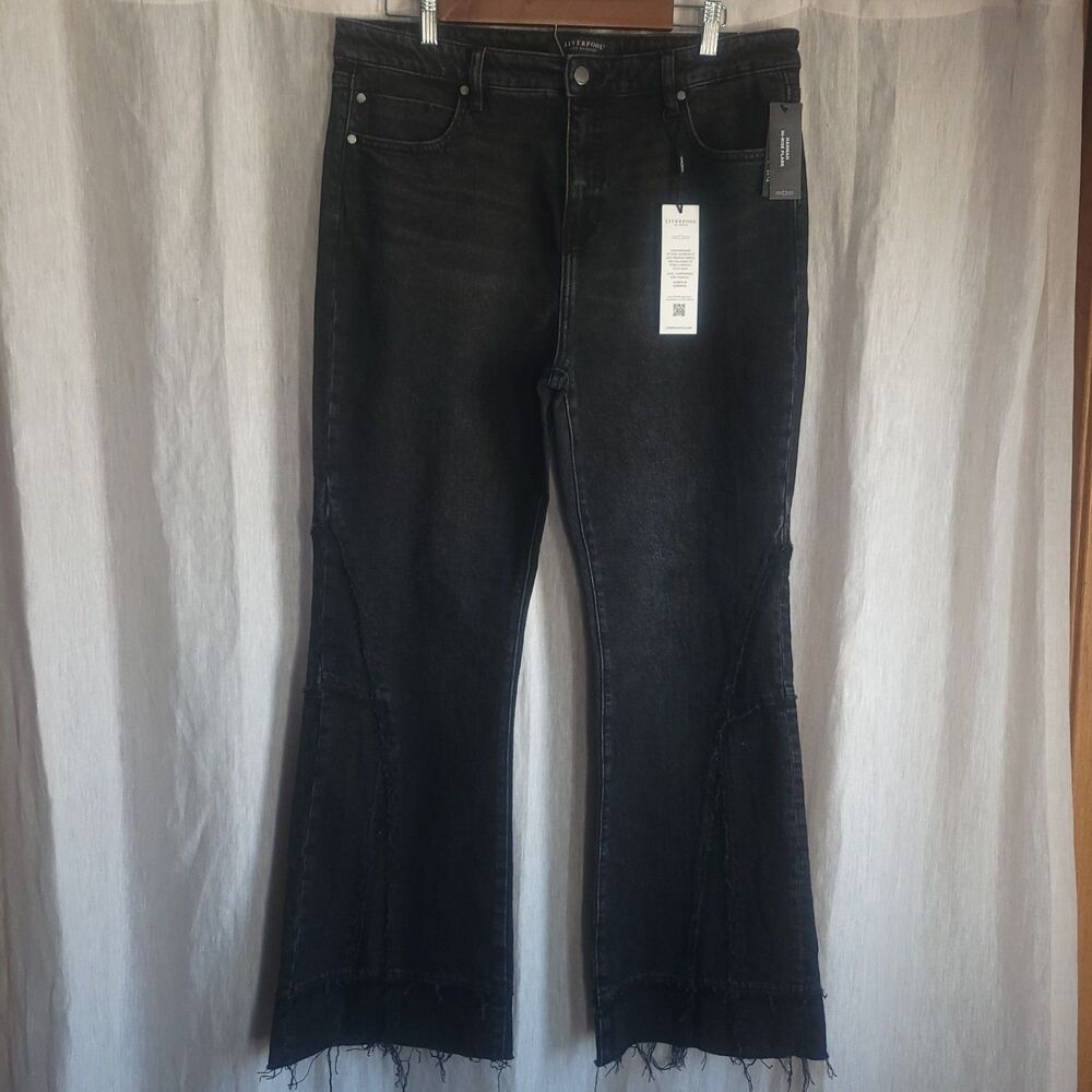 Liverpool Los Angeles Hannah Hi-Rise Flare Black Jeans Size 12/31